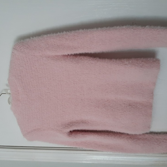 NOBO Pastel Pink Fuzzy Pullover Sweater Soft Cozy NWOT Rhinestones Hearts sz S - Picture 5 of 8